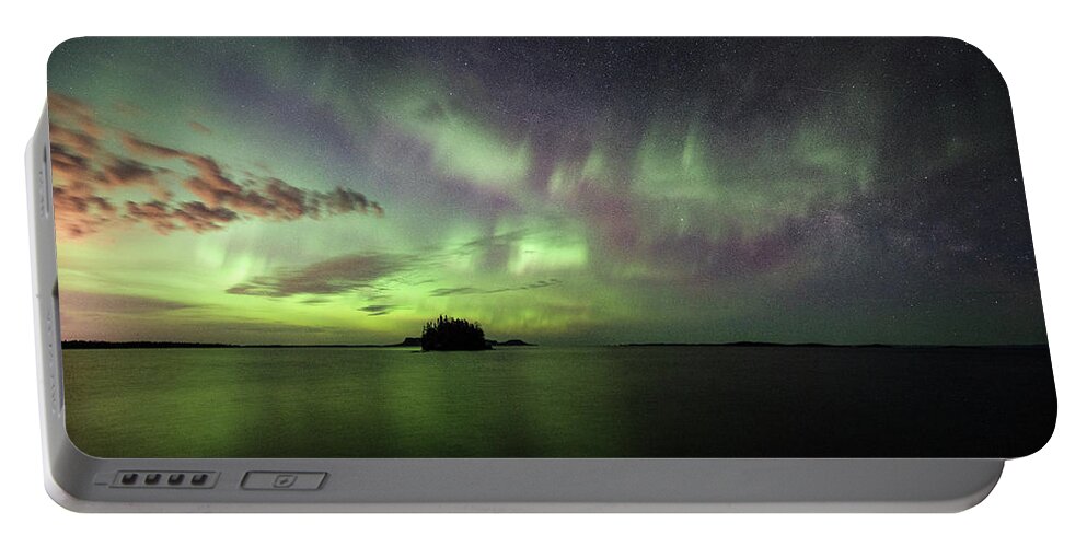 Art Portable Battery Charger featuring the photograph Picnic Point Aurora Pano, May 28, 2017 by Jakub Sisak