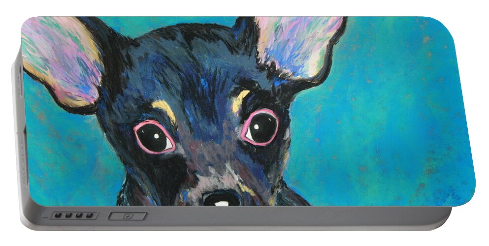 Dog Portable Battery Charger featuring the painting Pico by Melinda Etzold