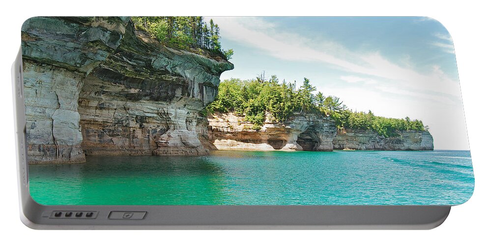 Landscape Portable Battery Charger featuring the photograph Pictured Rocks by Michael Peychich