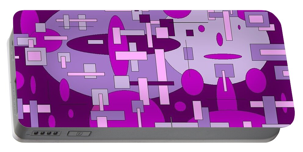 Digital Artwork Portable Battery Charger featuring the digital art Piddly by Jordana Sands