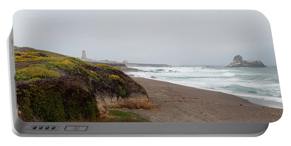 Beach Portable Battery Charger featuring the photograph Piedras Blancas Lighthouse by Andreas Freund