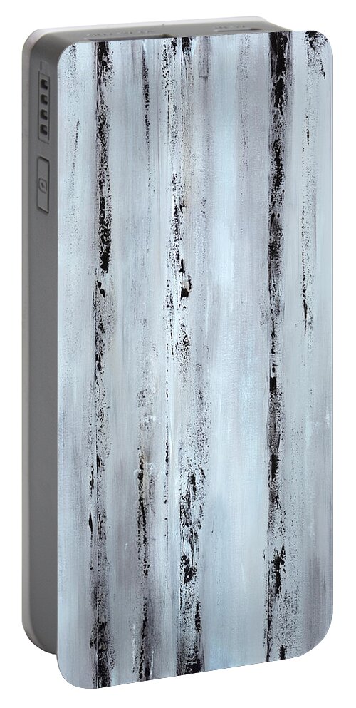 Urban Portable Battery Charger featuring the painting Pier Planks by Tamara Nelson