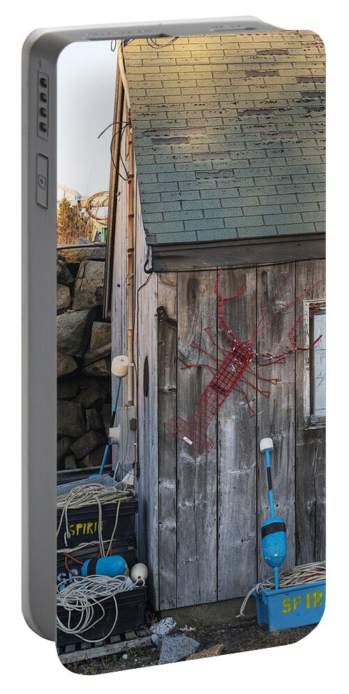 Pigeon Portable Battery Charger featuring the photograph Pigeon Cove Shack Rockport MA by Toby McGuire