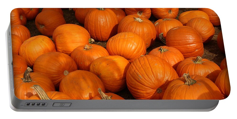 Pumpkin Patch Portable Battery Charger featuring the photograph Pile of Pumpkins by Suzanne DeGeorge