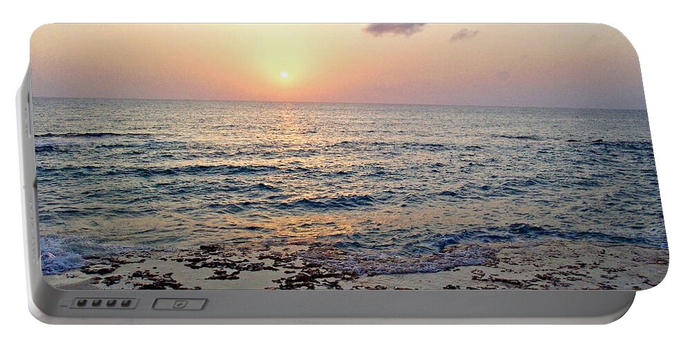 Nature Portable Battery Charger featuring the photograph Pink and Purple Sunset over Grand Cayman by Amy McDaniel