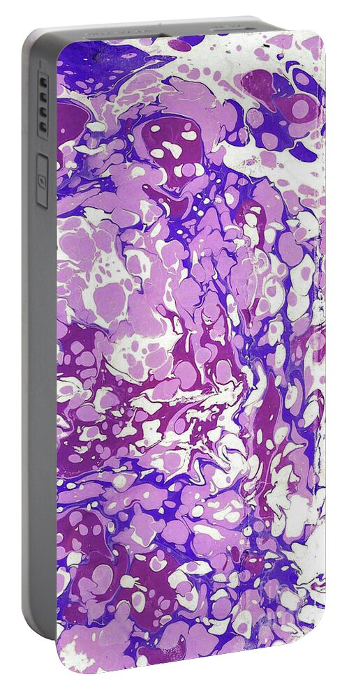 Ebru Portable Battery Charger featuring the painting Pink Battal #2 by Daniela Easter
