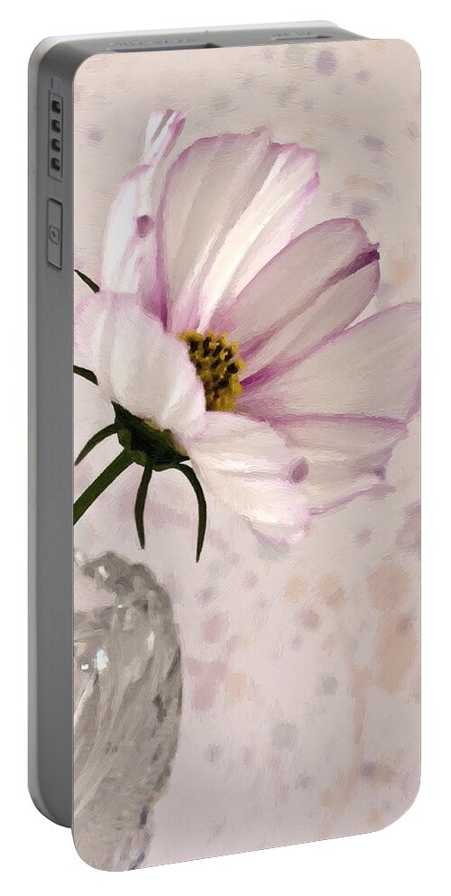 Pink Cosmo Portable Battery Charger featuring the photograph Pink Cosmo - Digital Oil Art Work by Sandra Foster