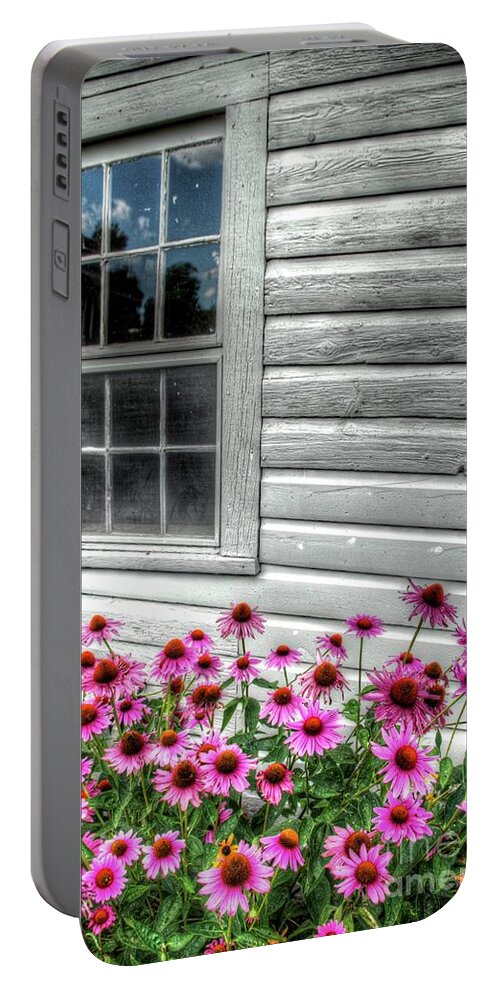 Daisies Portable Battery Charger featuring the photograph Pink Daisies by Randy Pollard