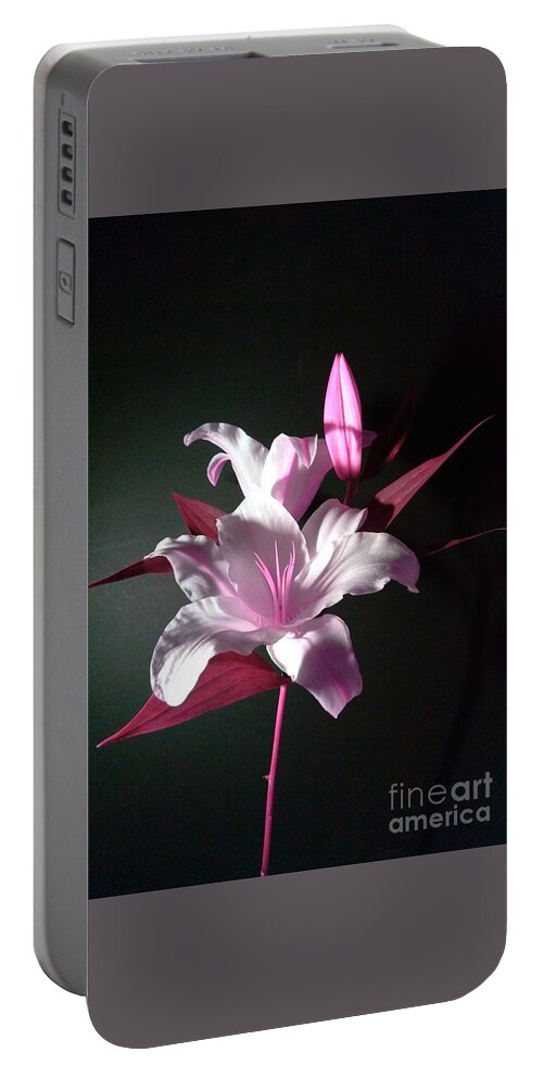 Pink Lily Portable Battery Charger featuring the photograph Pink Lily by Delynn Addams