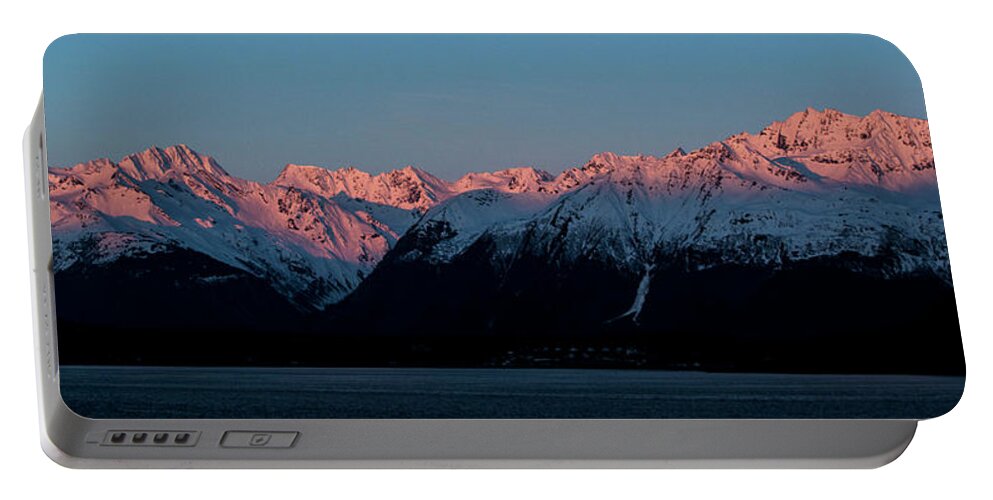 Landscape Portable Battery Charger featuring the photograph Pink Peaks by Matt Swinden