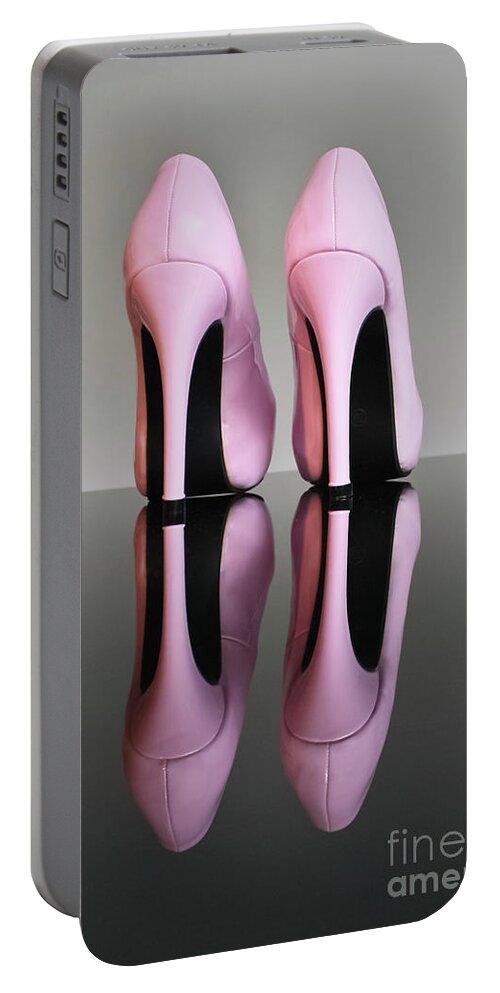 Stiletto Portable Battery Charger featuring the photograph Pink Stilettos by Terri Waters