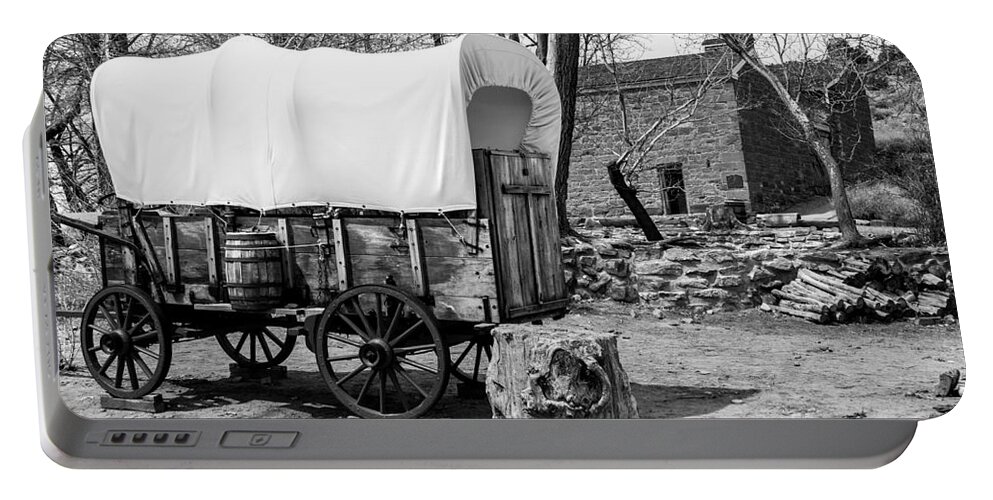 Pipe Portable Battery Charger featuring the photograph Pioneer Wagon - Pipe Springs National Historic Monument - Arizona by Gary Whitton