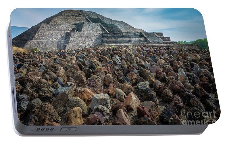 America Portable Battery Charger featuring the photograph Piramide de la Luna by Inge Johnsson