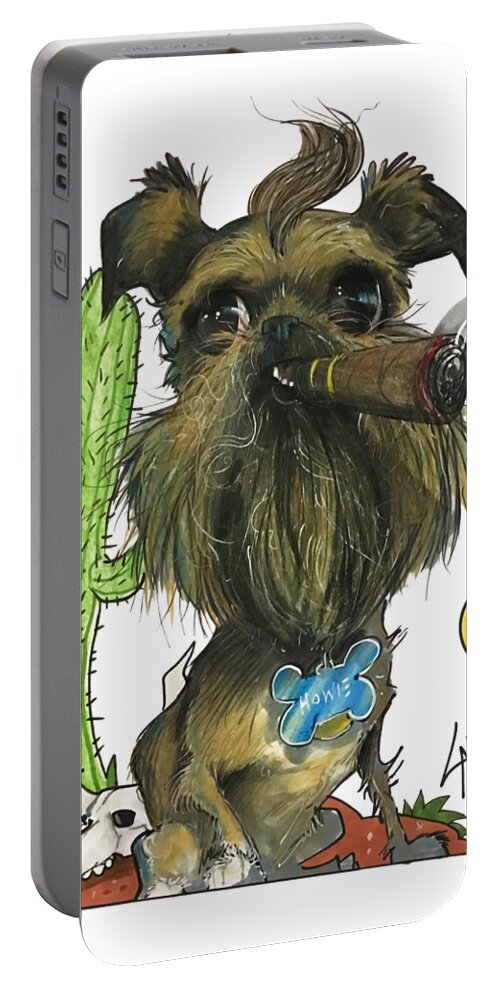 Pet Portrait Portable Battery Charger featuring the drawing Pirkle 7-1479 by John LaFree