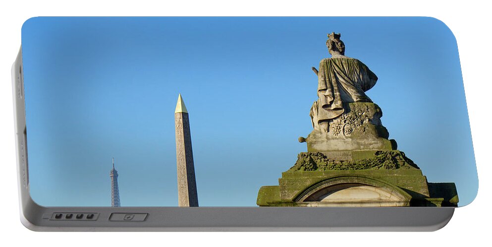 Obelisk Portable Battery Charger featuring the photograph Plac de la Concorde in Paris by Anastasy Yarmolovich