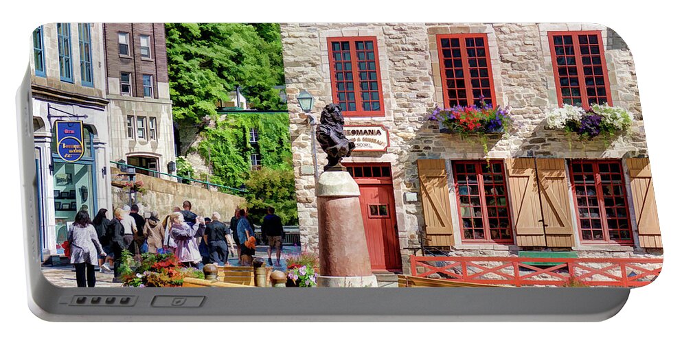 Quebec City Portable Battery Charger featuring the photograph Place-Royale by David Thompsen