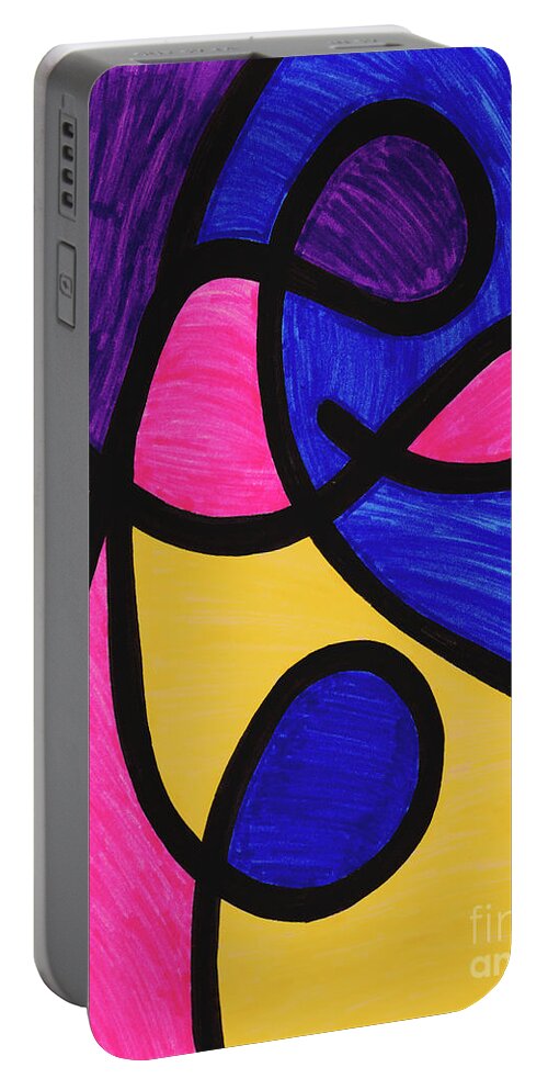 Shapes Portable Battery Charger featuring the drawing Playful by Lara Morrison