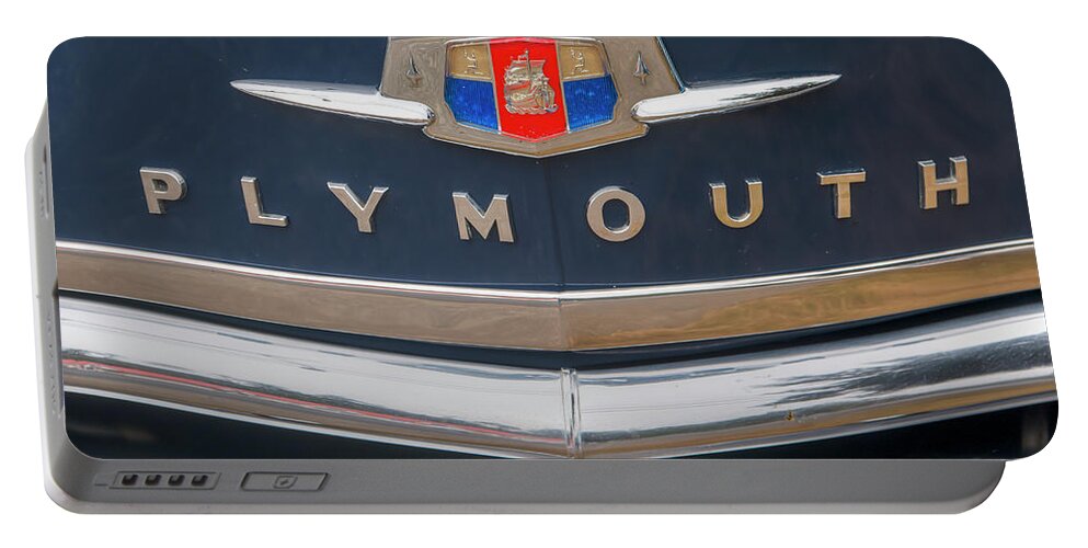 Plymouth Suburban Portable Battery Charger featuring the photograph Plymouth Suburban Tin Woody by Kristina Rinell