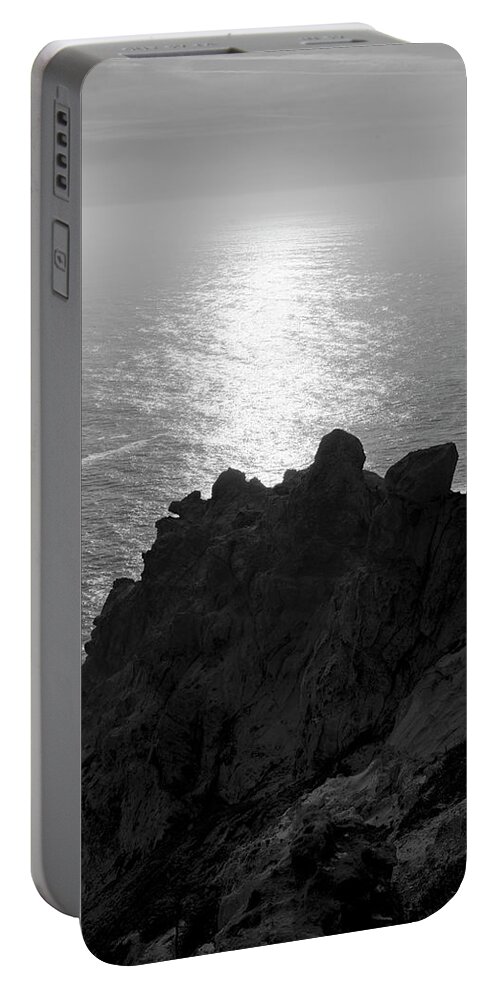 Surf Portable Battery Charger featuring the photograph Point Reyes Seascape I BW by David Gordon