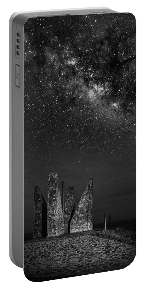 Milky Portable Battery Charger featuring the photograph Point Udall - Black and White by Amanda Jones
