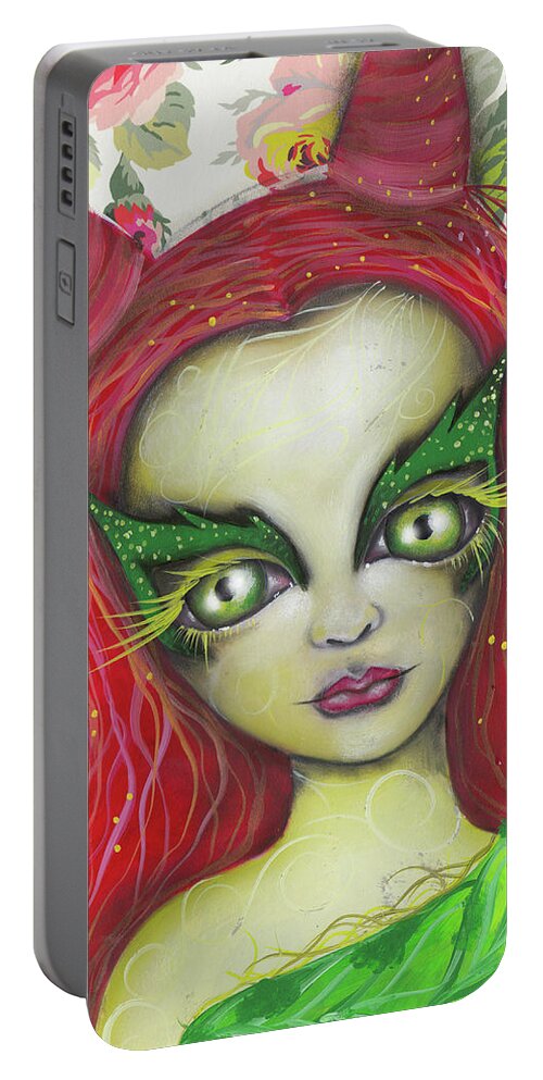 Poison Ivy Portable Battery Charger featuring the painting Poison Ivy by Abril Andrade