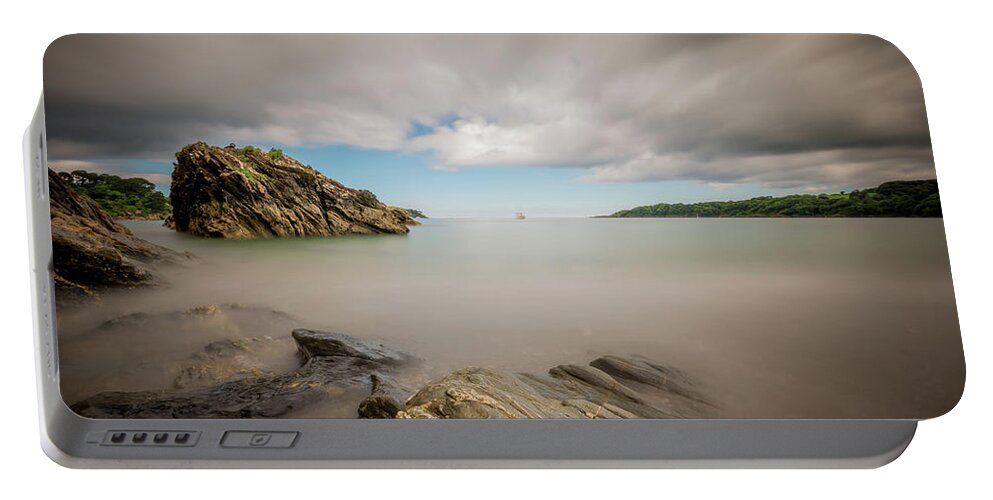 Polgwidden Portable Battery Charger featuring the photograph Polgwidden Cove, Cornwall by Nigel R Bell