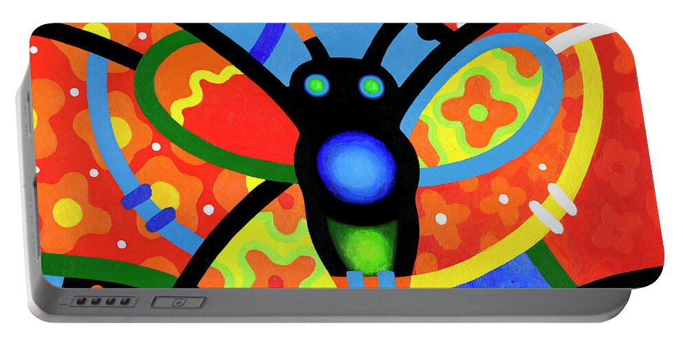 Butterfly Portable Battery Charger featuring the painting Kaleidoscope Butterfly #1 by Steven Scott