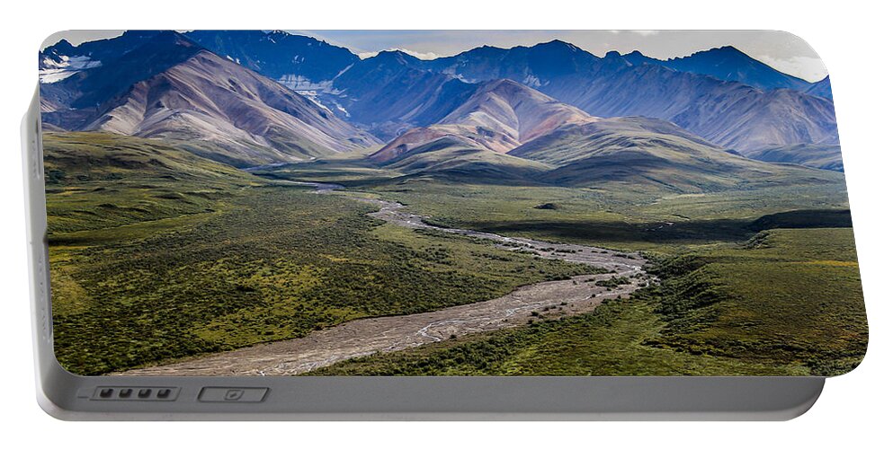 Polychrome Pass Portable Battery Charger featuring the photograph Polychrome Pass Area Denali National Park Five by Mo Barton