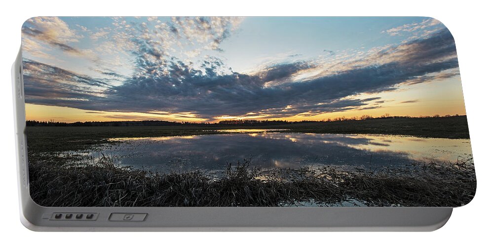 Pond Portable Battery Charger featuring the photograph Pond and Sky Reflection2 by Steve Somerville
