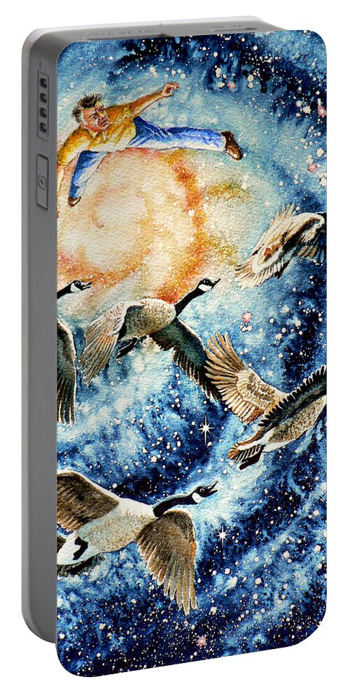 Newfoundland Portable Battery Charger featuring the painting Pooka Hill 9 by Hanne Lore Koehler