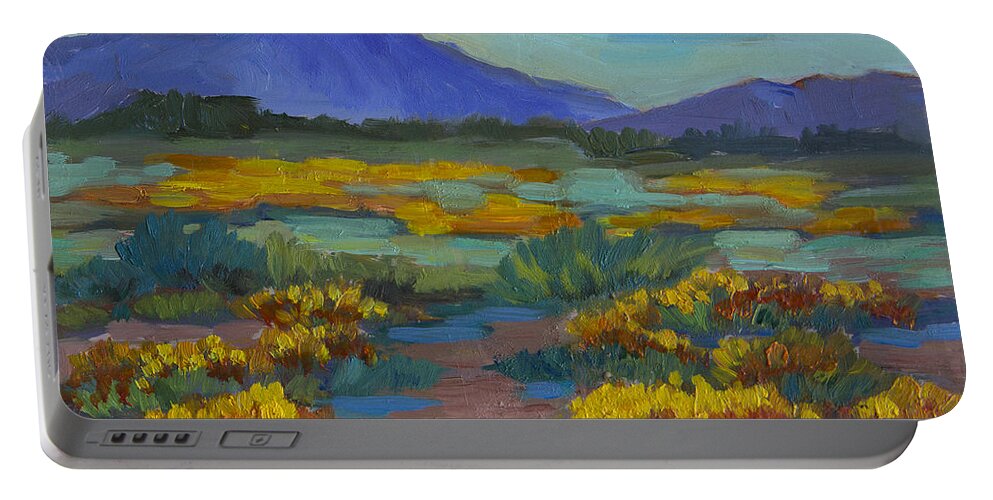 Poppy Portable Battery Charger featuring the painting Poppies at San Carlos by Diane McClary