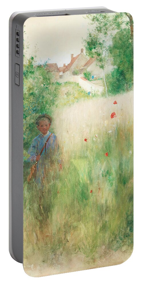 19th Century Art Portable Battery Charger featuring the painting Poppies by Carl Larsson