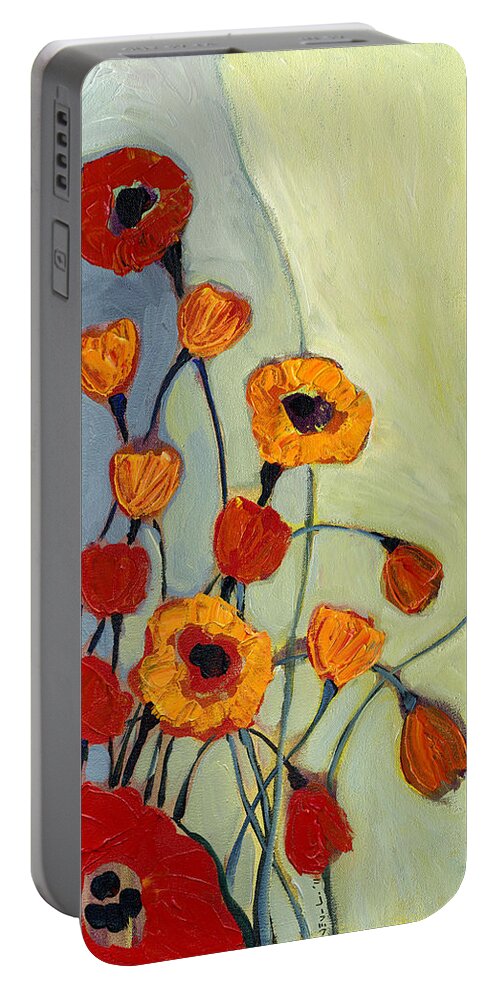 Poppy Portable Battery Charger featuring the painting Poppies by Jennifer Lommers