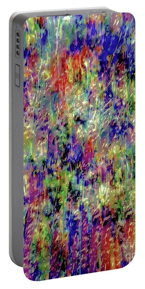 Abstract Painting Portable Battery Charger featuring the mixed media Poppy Fields Forever by Catalina Walker