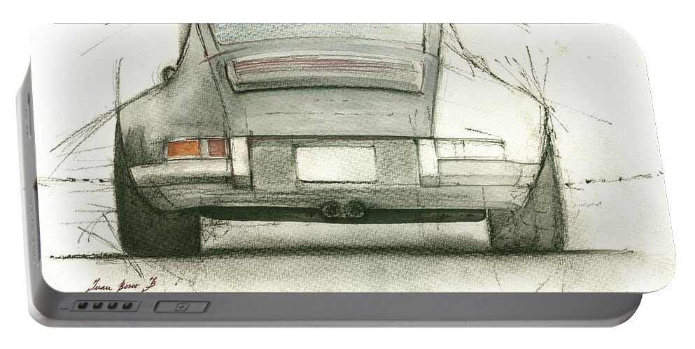 Porsche Art Portable Battery Charger featuring the painting Porsche 911 rs by Juan Bosco