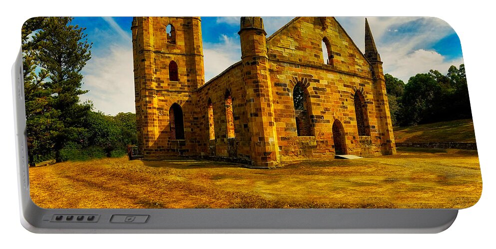 Port Arthur Portable Battery Charger featuring the photograph Port Arther Church by Richard Gehlbach