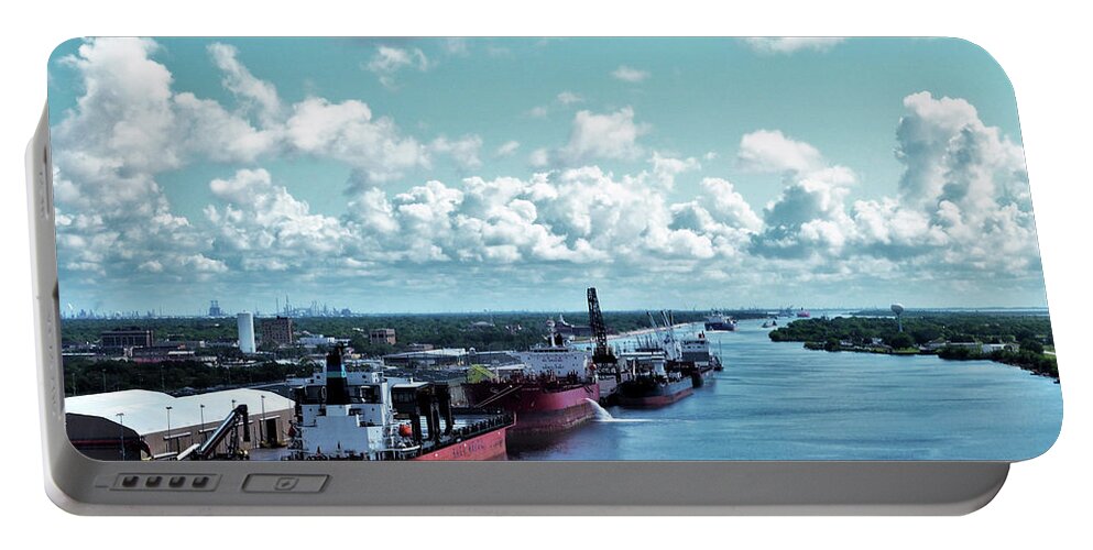 Port Portable Battery Charger featuring the photograph Port of Port Arthur, Tx by Jerry Connally