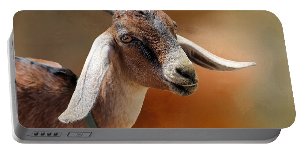 Goat Portable Battery Charger featuring the photograph Portrait of a Goat by Theresa Campbell