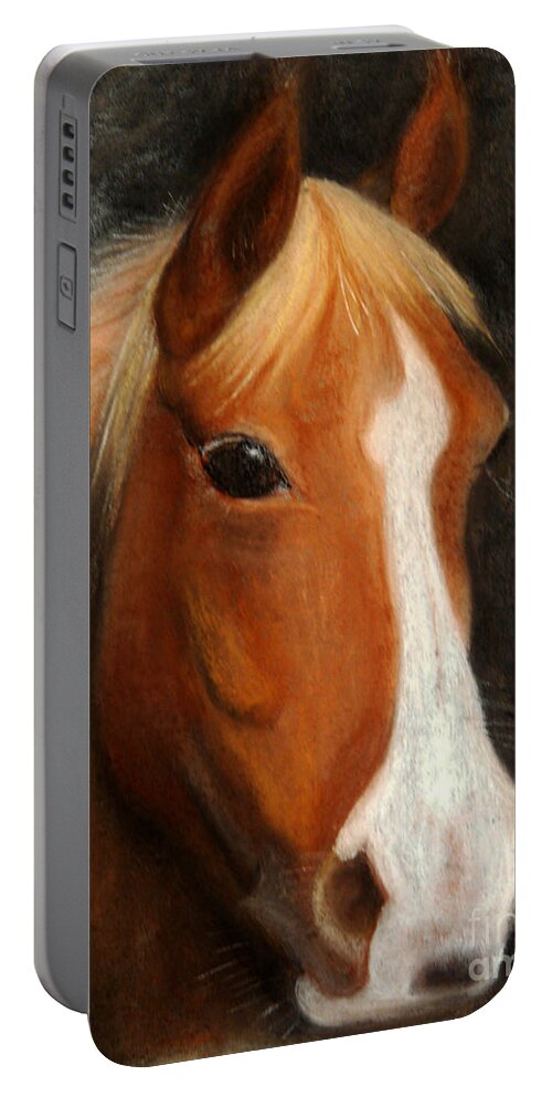 Portrait Of A Horse Portable Battery Charger featuring the painting Portrait Of A Horse by Jasna Dragun