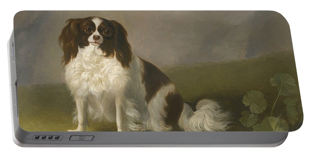 18th Century Art Portable Battery Charger featuring the painting Portrait of a King Charles Spaniel in a Landscape by Jacob Philipp Hackert