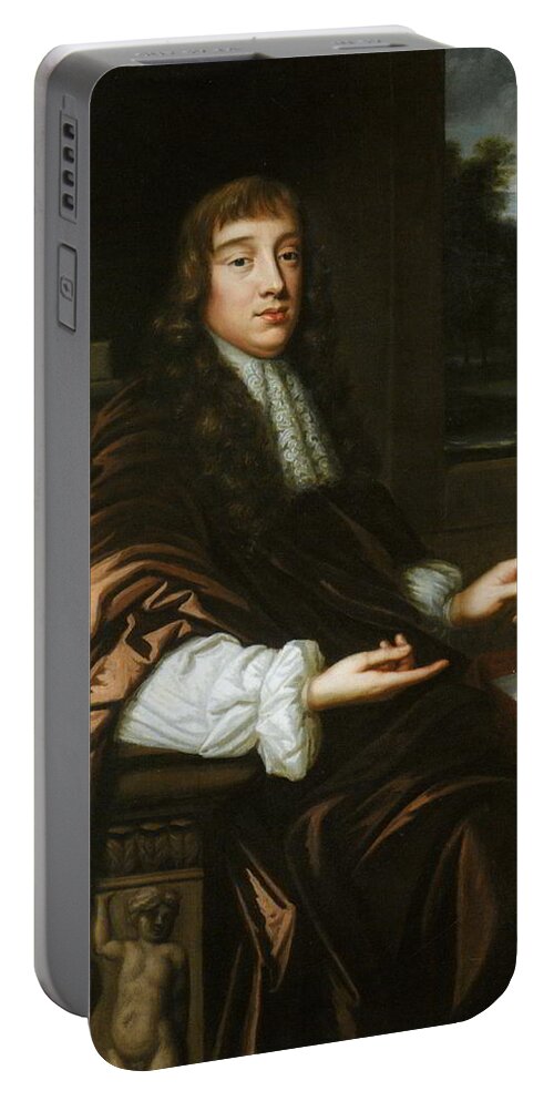 Portrait Of A Mathematician Portable Battery Charger featuring the painting Portrait of a Mathematician by Mary Beale