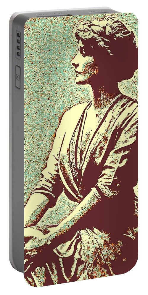 Man Portable Battery Charger featuring the painting Portrait of a Youth 41 by Adam Asar - Asar Studios by Celestial Images