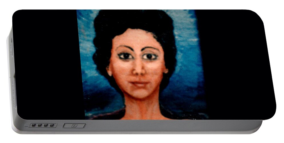 Emma Portable Battery Charger featuring the painting Portrait Of Emma Age 28 by Mackenzie Moulton