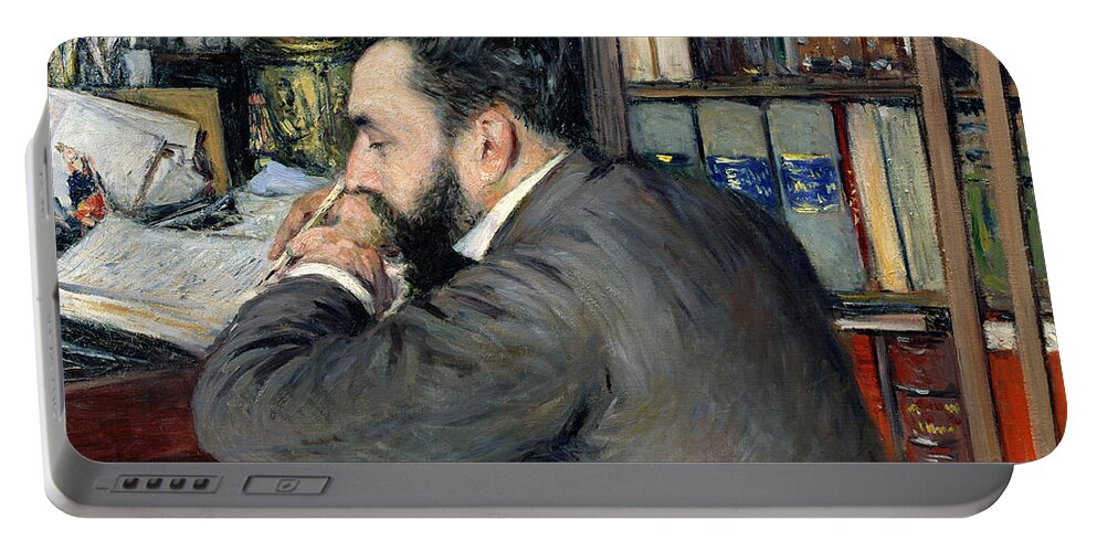 Gustave Caillebotte Portable Battery Charger featuring the painting Portrait of Henri Cordier by Gustave Caillebotte