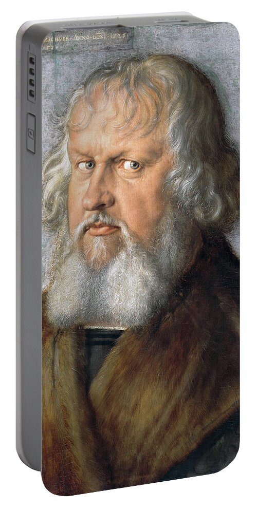  Durer Portable Battery Charger featuring the painting Portrait of Hieronymus Holzschuher by Albrecht Durer