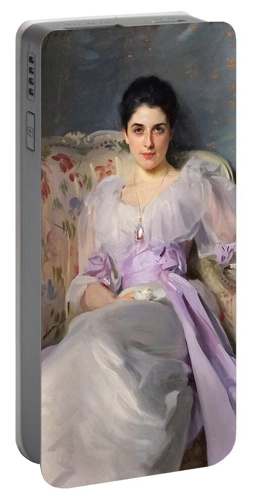 John Singer Sargent Portable Battery Charger featuring the painting Portrait of Lady Agnew of Lochnaw by John Singer Sargent