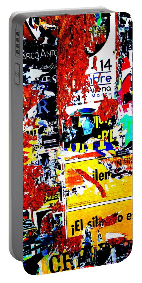 “latin America” Portable Battery Charger featuring the photograph Poster Wall in Santiago by Funkpix Photo Hunter