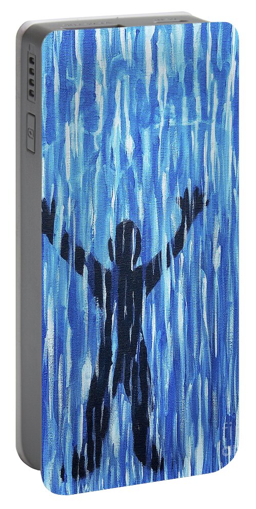 Standing In His Presence Portable Battery Charger featuring the painting Standing In His Presence by Curtis Sikes