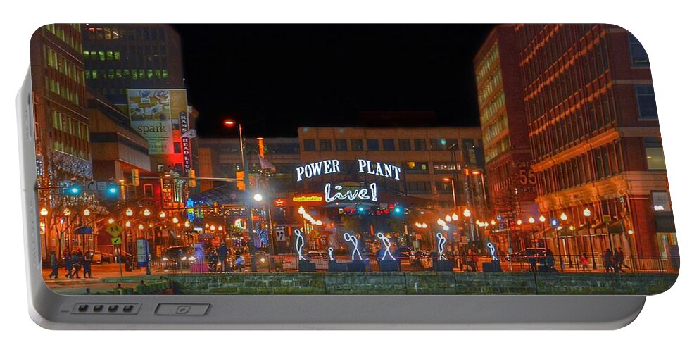 Power Plant Live Portable Battery Charger featuring the photograph Power Plant Live in Baltimore by Marianna Mills
