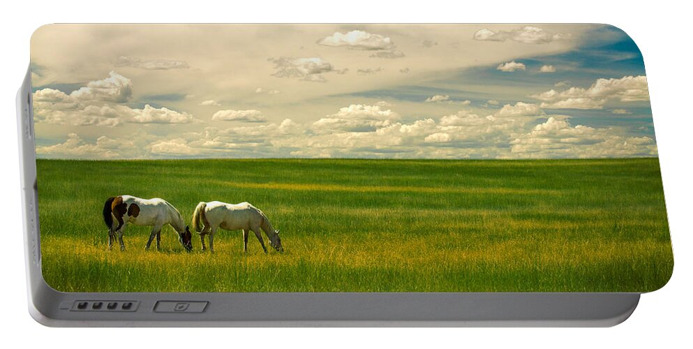 Horses Portable Battery Charger featuring the photograph Prairie Horses by Todd Klassy
